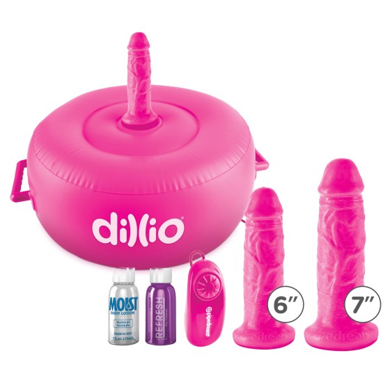 Cuscino gonfiabile con vibratore dillio dildo kit x 2 fallo realistico anale vaginale rosa