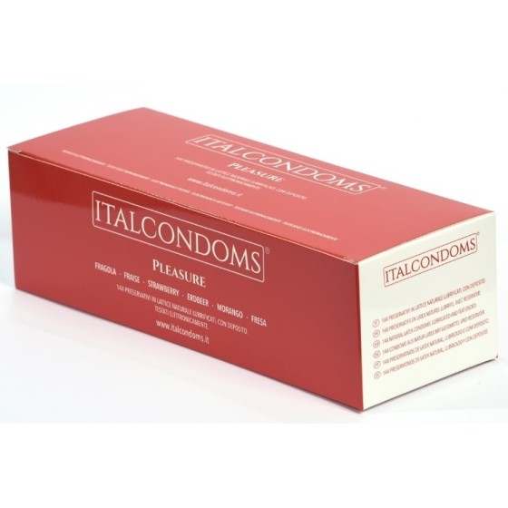 Preservativi profilattici 144 pz Natural italcondom aromatizzati fragola
