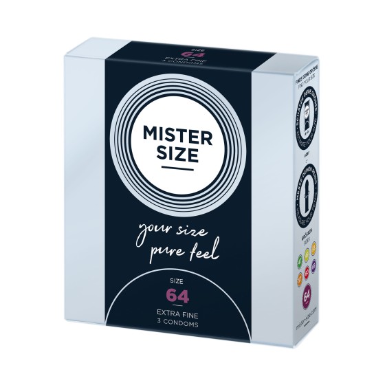 Preservativi sottili MISTER SIZE 64mm Condoms 3pcs